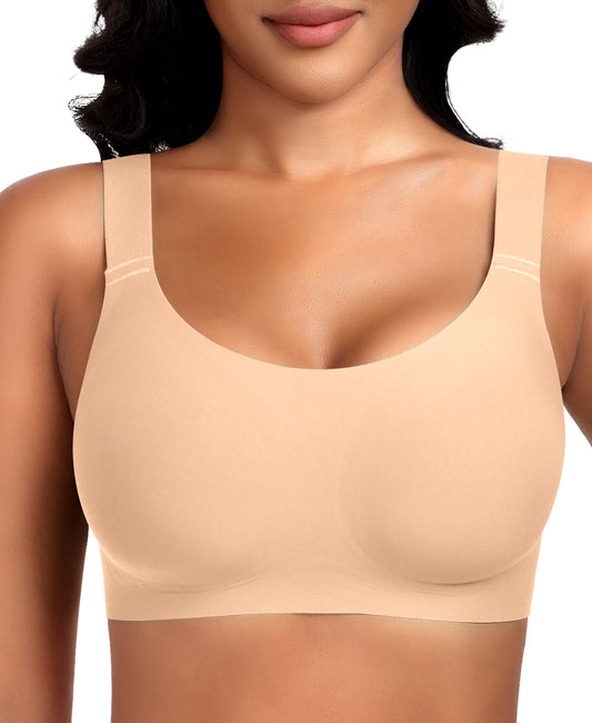 Wireless Jelly Seamless Bras for Women No Underwire Tshirt Full Coverage Padded Bra Comfortable Supportive Everyday Bralettes