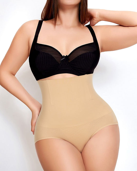 Mesh Hem Seamless High-Waisted Shaping Bones Brief