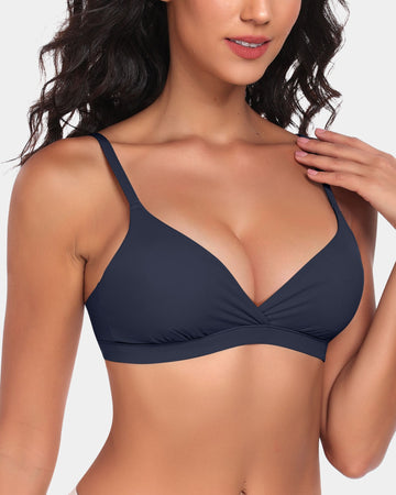 Crisscross Ruched Triangle Bra