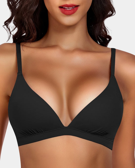 V-Neck Half-Cup Bralette with Adjustable Straps