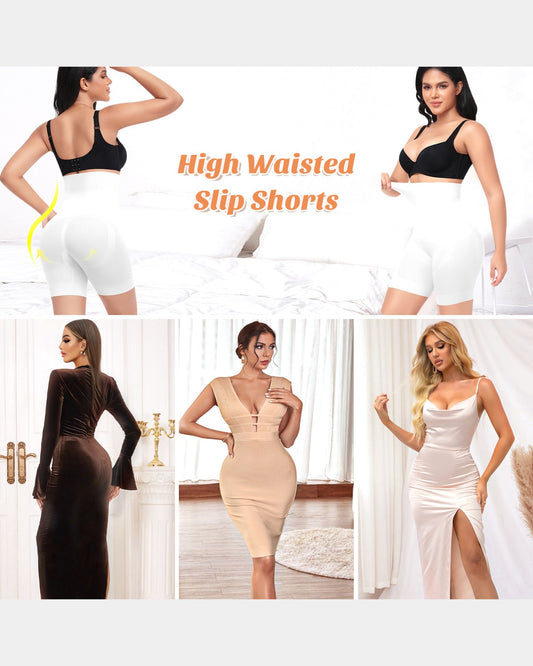 Werena Shapewear Shorts Tummy Control for Women High Waisted Body Shaper Underwear Slimming Slip Shorts Under Dresses