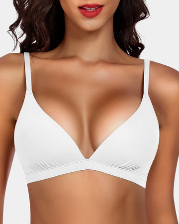 V-Neck Half-Cup Bralette with Adjustable Straps