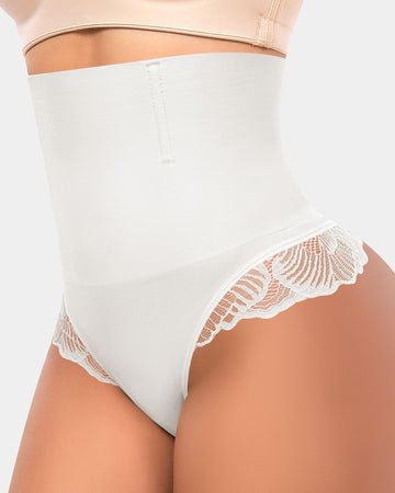 Tummy Control Seamless High-Waisted Lace Thong